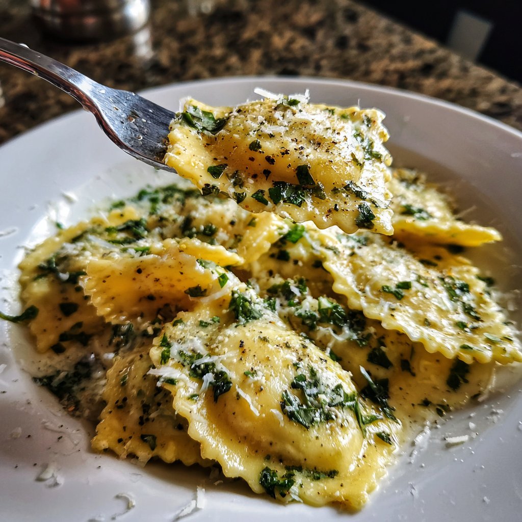 Ravioli mit rosa Sahnesauce