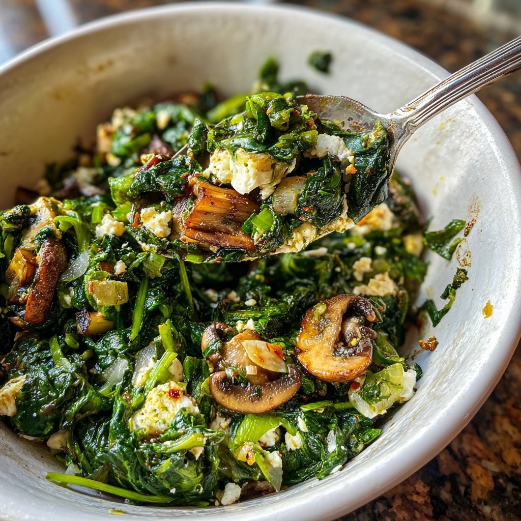 Vegetarische Spinat Pfanne