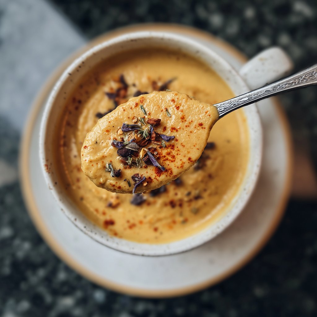 Vegane Blumenkohlsuppe mit Gewürzen