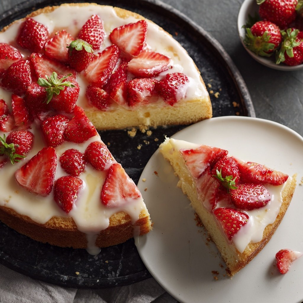 Erdbeerkuchen Mit Vanille Glasur