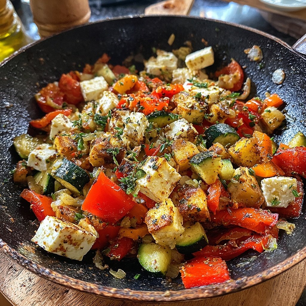 Gesund & Leicht Mediterrane Gemüsepfanne mit Feta